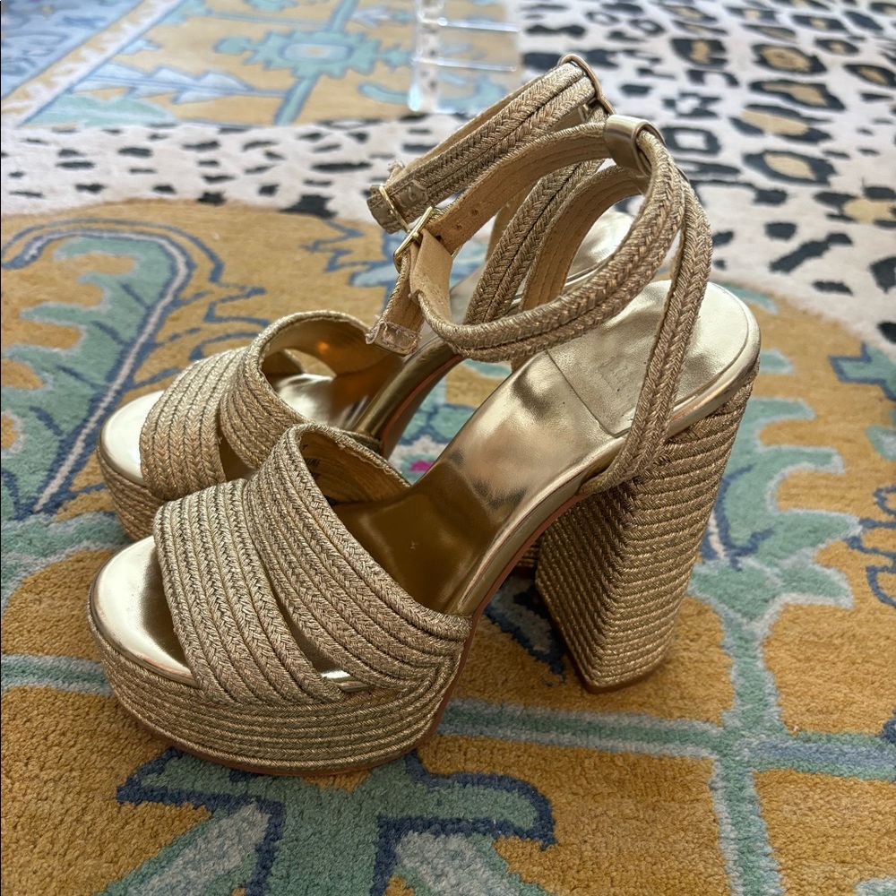 Jeffrey Campbell gold heels